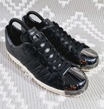 Scarpe da ginnastica Adidas Superstar anni 80 punta in metallo nere UK 7 AQ2367 pelle ottime