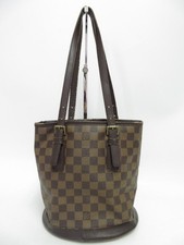 Autentica borsa a tracolla Louis Vuitton Damier Ebene Marais Bucket PM #39425