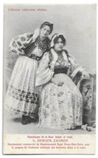 CARTOLINA DI ZAGABRIA ,COSTUMES NATIONAUX CROATES - S. BERGER ZAGREB - HRVATSKA