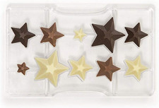0050134 Stampo Professionale Cioccolatino Stella, in Policarbonato, 10 Cavità, 5
