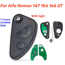 Chiave radio 3 pulsanti 433MHz con chip ID48 per Alfa Romeo 147 156 166 GT