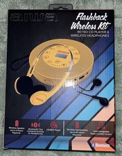 Aiwa Flashback Kit Wireless Retro Lettore CD e Cuffie Wireless