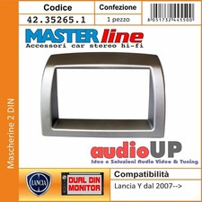 MASCHERINA AUTORADIO ADATTATORE 2 DIN LANCIA Y 2007 IN POI. GRIGIO METALLIZZATO