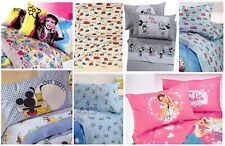 Completo lenzuola letto singolo una piazza e mezza cotone Disney Caleffi bambini
