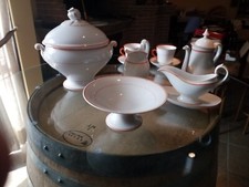 richard ginori set antica zuppiera bordo arancio 6 pezzi.