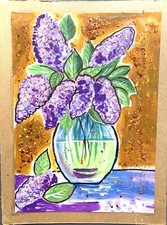 Still-life with lilac glitter