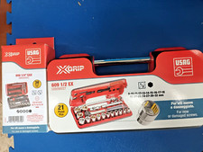 USAG : INSIEME le 2 NUOVE CASSETTE con BUSSOLE PROFILO XGRIP-609 1/4+609 1/2 EAX