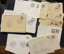 Lotto di 150 Cartoline Postali Francobolli annulli speciali