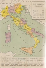34-Sicilia-Tematica: Cartina geografica-Formula del Giuramento della Repubblica