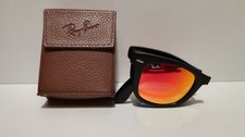 RAY BAN WAYFARER FOLDING BLACK 5022 RED FLASH MIRROR LENSES + CASE