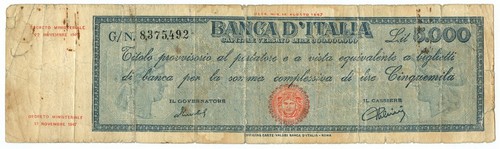 5000 lire falso epoca - d'epoca, titolo
