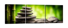 Zen con bambù verde sassi