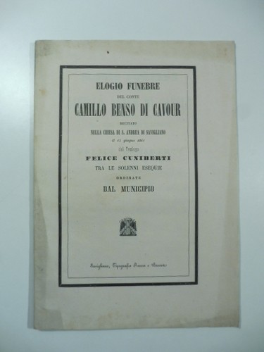 Elogio funebre del - , conte