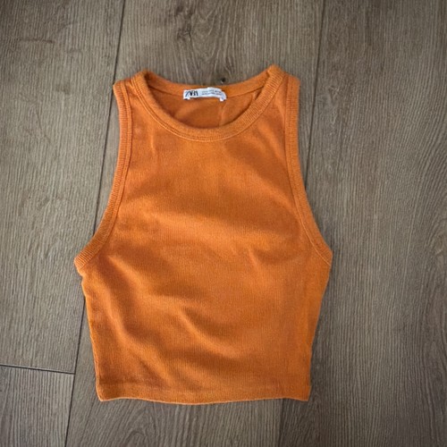 Canotta zara maglia - zara, arancione