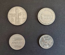 Lotto 4 monete Savoia: Buono da 2 Lire e 1 Lira, 50 c. Leoni, 20 C. Libertà