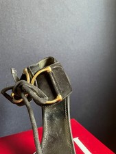 sandali gucci vintage neri 38c pelle camoscio lacci