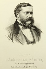 G. MARASTONI (*1834), Ministro Barone Károly Becke, 1867 circa, litografia