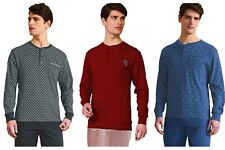 Pigiama UOMO invernale CALDO COTONE manica lunga KAREL EMOZIONI bottoni 8 colori