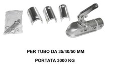 GANCIO OMOLOGATO PER RIMORCHIO MAXI CARRELLO 3000 KG - 3 DIAMETRI