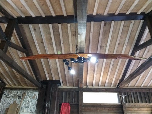 Lampadario legno ferro - e,