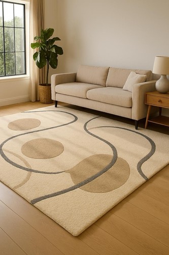 Tappeto moderno trapuntato - , a