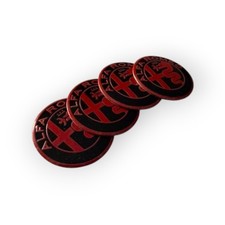 4 COPRIMOZZO ADESIVI 50MM PER ALFA ROMEO 147 156 166 MITO GT NERO