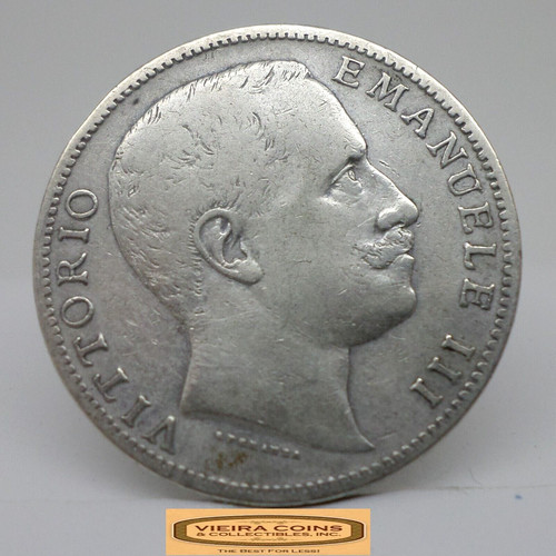 1906 italy silver lire - silver,