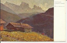 VECCHIA CARTOLINA  NUVOLAO CINQUE TORRI   OPERA DEL PITTORE E. POLESELLO