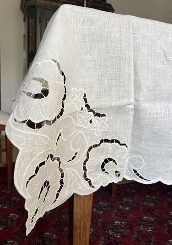 Tovaglia lino ricamata - lino,