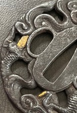 Drago nuvola terra ferro tsuba