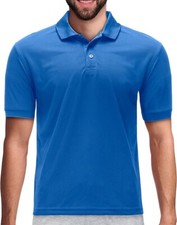 Premium Wear Men's High Moisture Wicking Polo T Shirt, Royal, 4XL