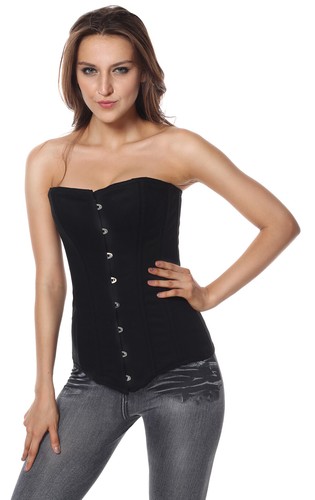 Corsetto nero ultra lungo - lungo, con