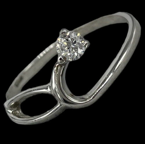 Solitario anello donna argento