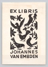 Ex Libris Book Plate Woodcut
