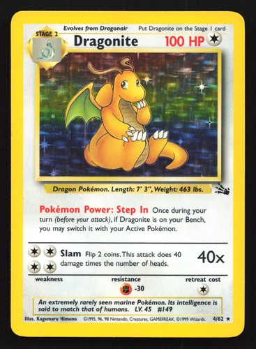 Carta pokemon rara dragonite - carta,
