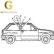 OPEL CORSA A ADESIVO NERO MONTANTE CHIUSURA ANTERIORE SINISTRO 90218391 2160033