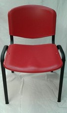 Sedia da Ufficio in PVC ROSSO Fissa da Conferenza NUOVA Attesa Riunione Convegni