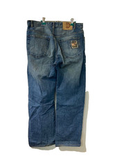 Jeans denim Karakuri Tamashii ricamo carpa larghi dritti taglia 35 Giappone