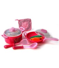 Set Accessori Cucina Con Pentole Padelle E Coperchi Grandi Gioco Per Bambine