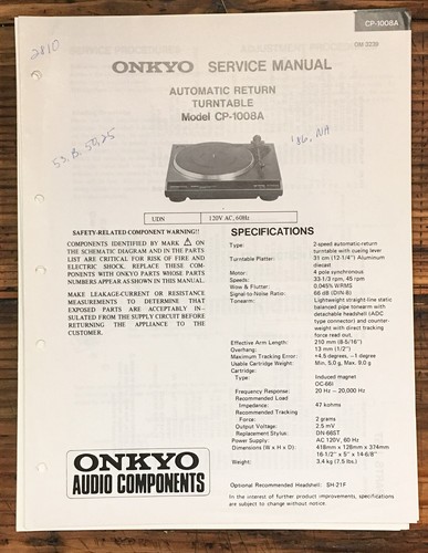 Onkyo 1008a - onkyo, cp-1008a
