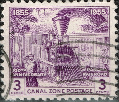 Francobollo locomotiva treno