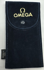Sacchetto per orologi Omega Velluto 7x14cm Pattina Interna Blu Logo Oro giallo