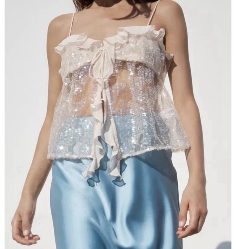 Top camicia zara paillettes - top,