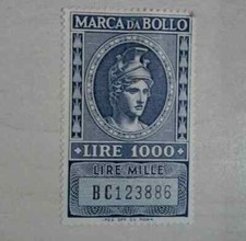 MARCA DA BOLLO LIRE 1000 a
