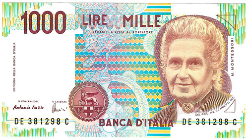 Banconota 1000 lire montessori - 1000,