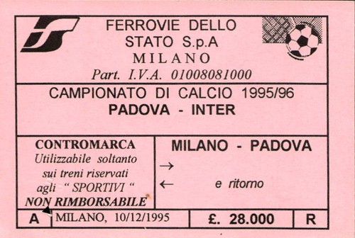 Biglietto ferrovia milano - biglietto,