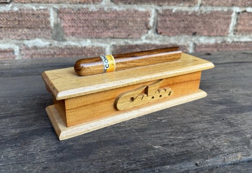 Vintage wooden cigar storage - wooden,
