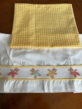 lenzuolo carrozzina motivo orsetti ricamo a punto croce 