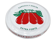 Capsule Twist-Off mm.63 Disegno Pomodori Per Barattoli Vasi In Vetro CF. 100 PZ.