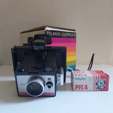 Polaroid Colorpack 80 Fotocamera e scatola originale + cartuccia e flash Vintage